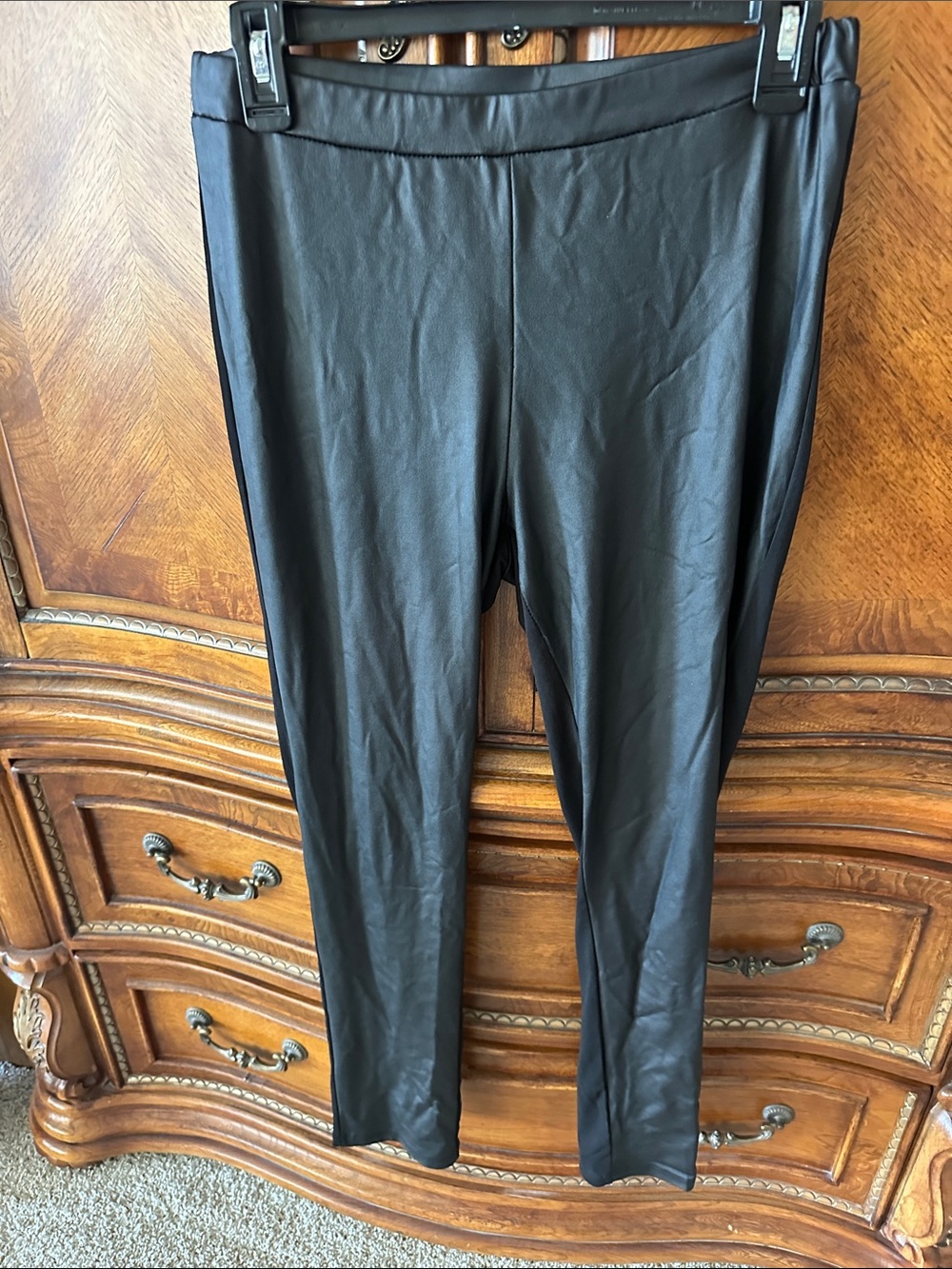 LARA Black Faux Leather Leggings
